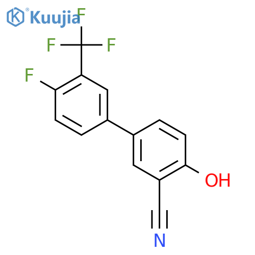 5-[4-fluoro-3-(trifluoromethyl)phenyl]-2-hydroxybenzonitrile structure