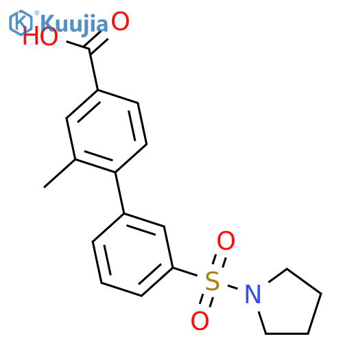 3-Methyl-4-[3-(pyrrolidinylsulfonyl)phenyl]benzoic acid structure