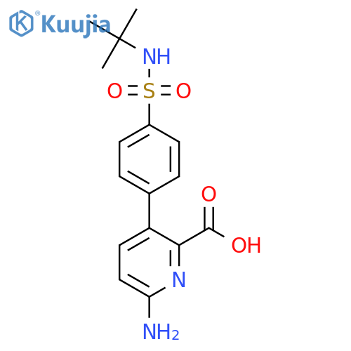 6-Amino-3-(4-t-butylsulfamoylphenyl)picolinic acid structure