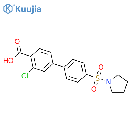 2-chloro-4-(4-pyrrolidin-1-ylsulfonylphenyl)benzoic Acid structure