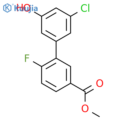 3-Chloro-5-(2-fluoro-5-methoxycarbonylphenyl)phenol structure