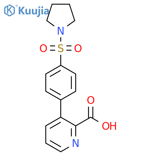 3-[4-(Pyrrolidinylsulfonyl)phenyl]picolinic acid structure