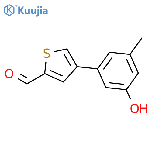 4-(3-Hydroxy-5-methylphenyl)thiophene-2-carbaldehyde structure
