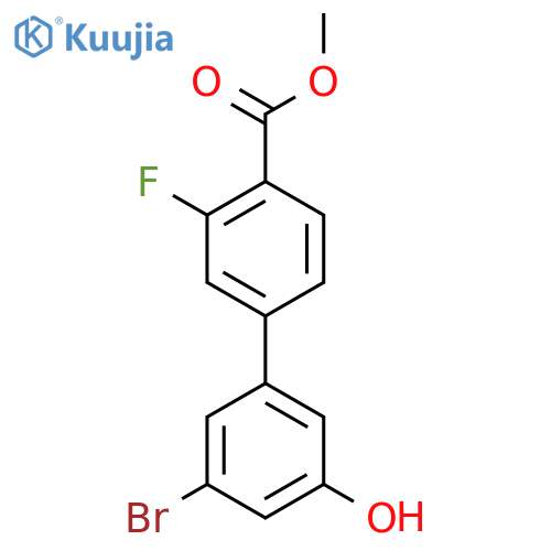 3-Bromo-5-(3-fluoro-4-methoxycarbonylphenyl)phenol structure