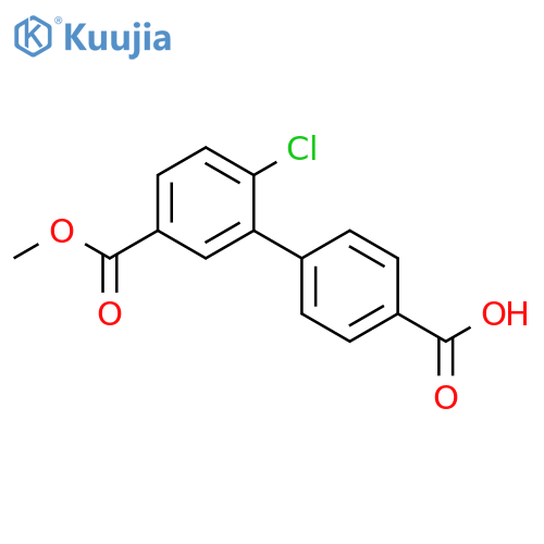 4-(2-Chloro-5-methoxycarbonylphenyl)benzoic acid structure