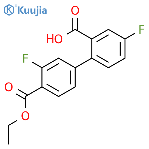 2-[4-(Ethoxycarbonyl)-3-fluorophenyl]-5-fluorobenzoic acid structure