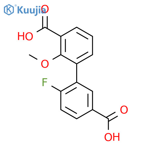 3-(5-Carboxy-2-fluorophenyl)-2-methoxybenzoic acid structure