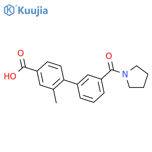 3-Methyl-4-(3-pyrrolidinylcarbonylphenyl)benzoic acid structure
