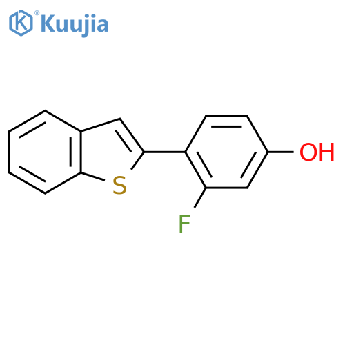 4-[Benzo(b)thiophen-2-yl]-3-fluorophenol structure