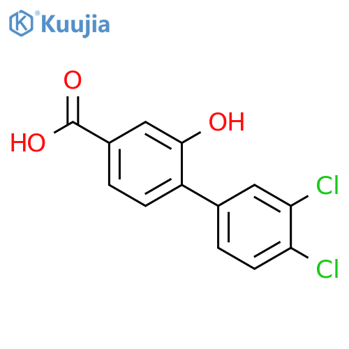 [1,1'-Biphenyl]-4-carboxylic acid, 3',4'-dichloro-2-hydroxy- structure