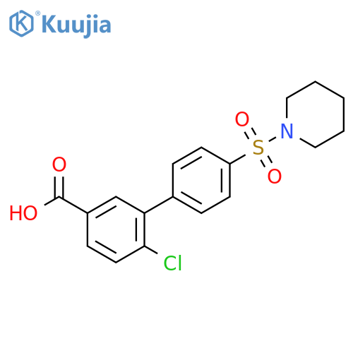 [1,1'-Biphenyl]-3-carboxylic acid, 6-chloro-4'-(1-piperidinylsulfonyl)- structure