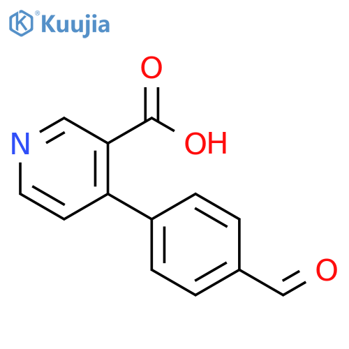 3-Pyridinecarboxylic acid, 4-(4-formylphenyl)- structure