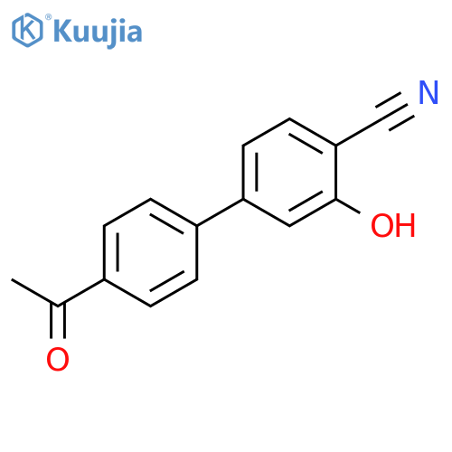 [1,1'-Biphenyl]-4-carbonitrile, 4'-acetyl-3-hydroxy- structure