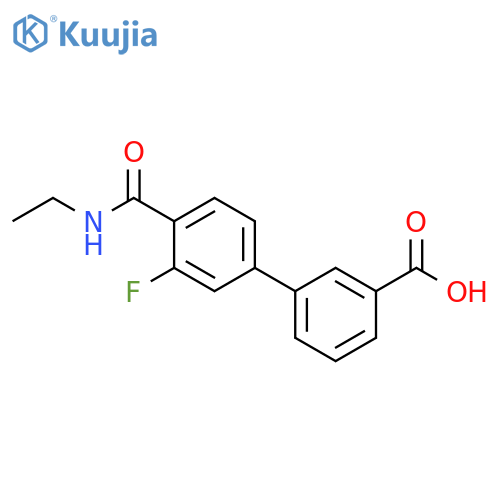 [1,1'-Biphenyl]-3-carboxylic acid, 4'-[(ethylamino)carbonyl]-3'-fluoro- structure