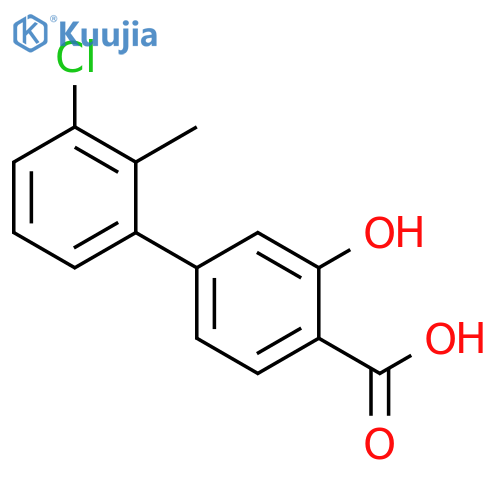 [1,1'-Biphenyl]-4-carboxylic acid, 3'-chloro-3-hydroxy-2'-methyl- structure