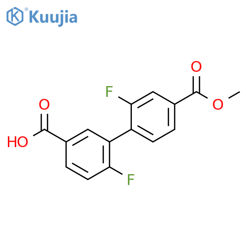[1,1'-Biphenyl]-3,4'-dicarboxylic acid, 2',6-difluoro-, 4'-methyl ester structure