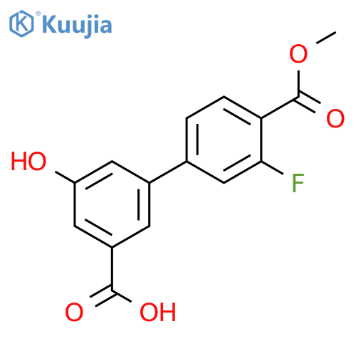 3-(3-Fluoro-4-methoxycarbonylphenyl)-5-hydroxybenzoic acid structure