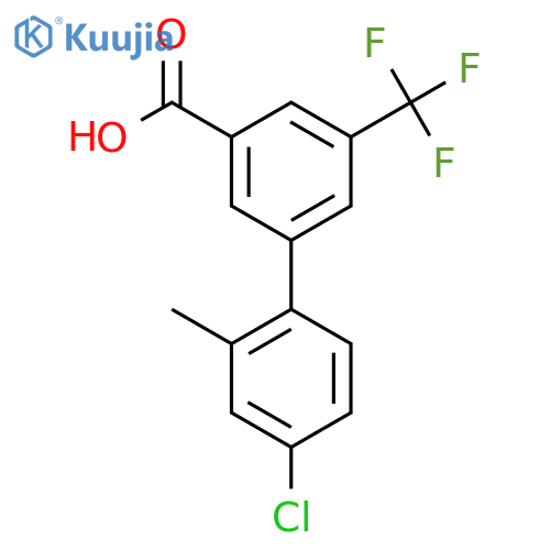3-(4-Chloro-2-methylphenyl)-5-trifluoromethylbenzoic acid structure