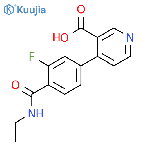 4-[4-(Ethylcarbamoyl)-3-fluorophenyl]nicotinic acid structure