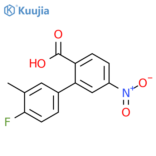 2-(4-Fluoro-3-methylphenyl)-4-nitrobenzoic acid structure