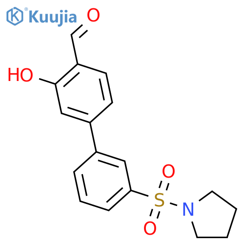 2-Formyl-5-[3-(pyrrolidinylsulfonyl)phenyl]phenol structure