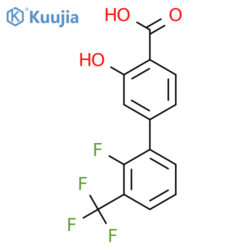 4-(2-Fluoro-3-trifluoromethylphenyl)-2-hydroxybenzoic acid structure