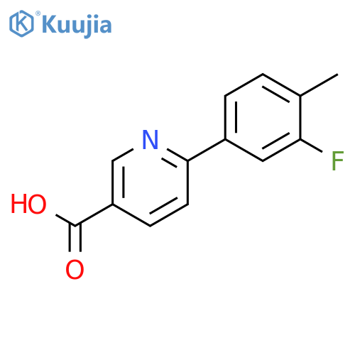 6-(3-fluoro-4-methylphenyl)pyridine-3-carboxylic acid structure