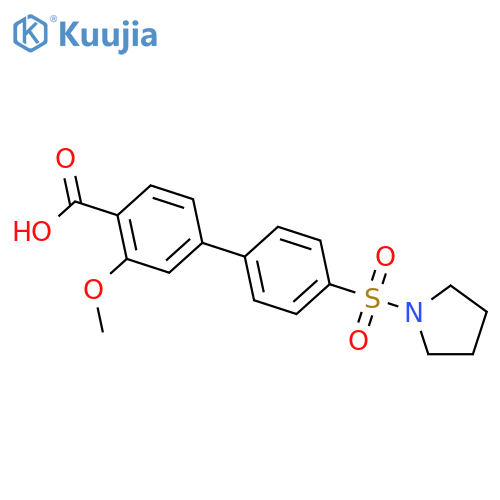 2-Methoxy-4-[4-(pyrrolidinylsulfonyl)phenyl]benzoic acid structure