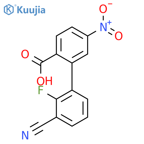2-(3-Cyano-2-fluorophenyl)-4-nitrobenzoic acid structure