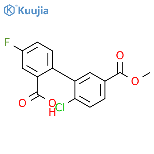 2-(2-Chloro-5-methoxycarbonylphenyl)-5-fluorobenzoic acid structure