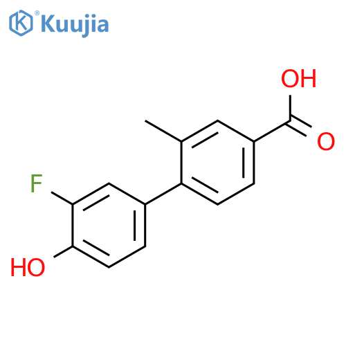 4-(3-Fluoro-4-hydroxyphenyl)-3-methylbenzoic acid structure