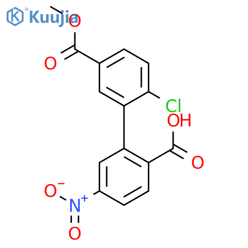 2-(2-Chloro-5-methoxycarbonylphenyl)-4-nitrobenzoic acid structure
