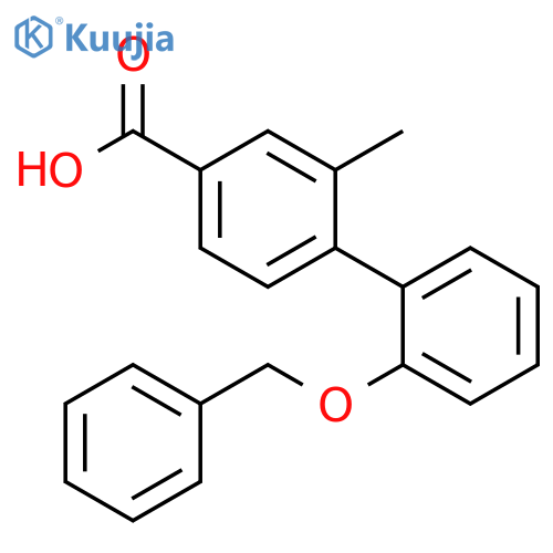 [1,1'-Biphenyl]-4-carboxylic acid, 2-methyl-2'-(phenylmethoxy)- structure