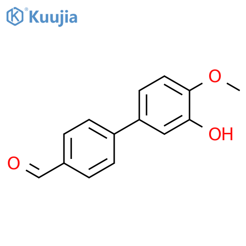[1,1'-Biphenyl]-4-carboxaldehyde, 3'-hydroxy-4'-methoxy- structure