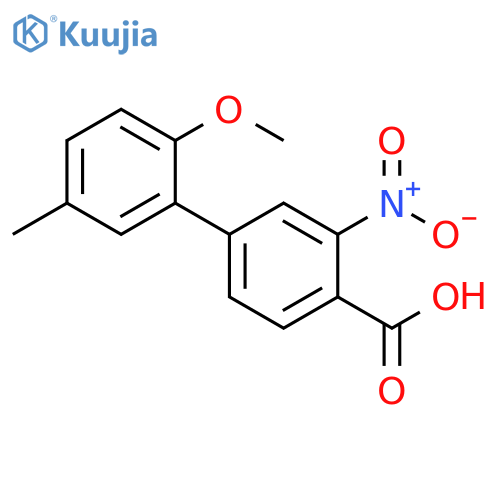 [1,1'-Biphenyl]-4-carboxylic acid, 2'-methoxy-5'-methyl-3-nitro- structure