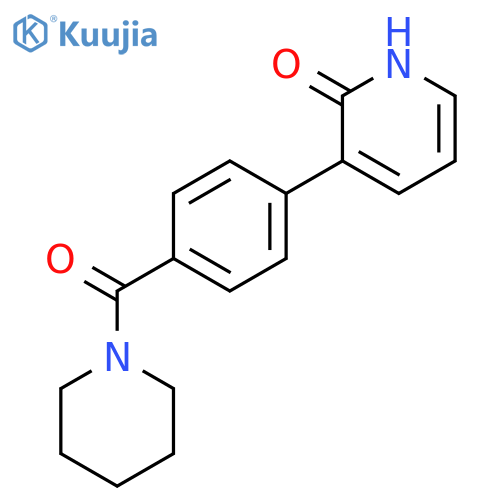 2-Hydroxy-3-[4-(piperidine-1-carbonyl)phenyl]pyridine structure