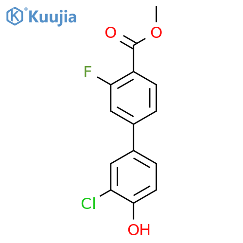 2-Chloro-4-(3-fluoro-4-methoxycarbonylphenyl)phenol structure