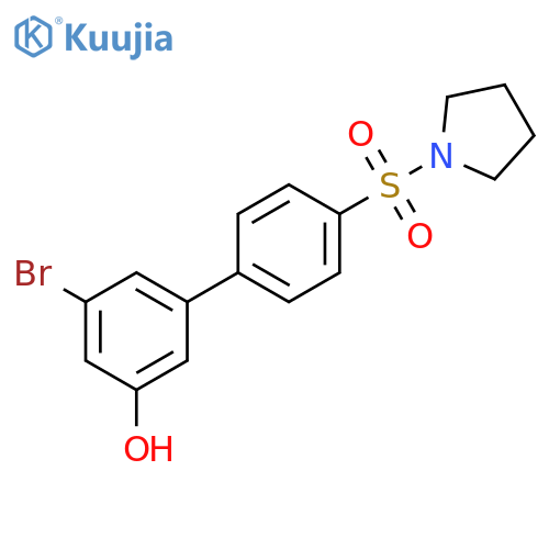 [1,1'-Biphenyl]-3-ol, 5-bromo-4'-(1-pyrrolidinylsulfonyl)- structure
