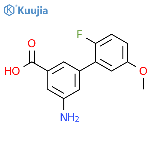 3-Amino-5-(2-fluoro-5-methoxyphenyl)benzoic acid structure