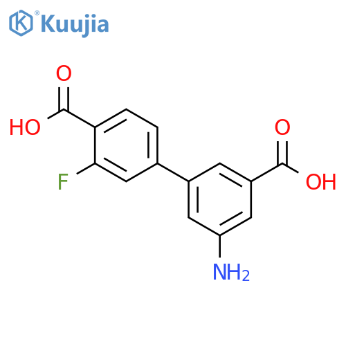[1,1'-Biphenyl]-3,4'-dicarboxylic acid, 5-amino-3'-fluoro- structure