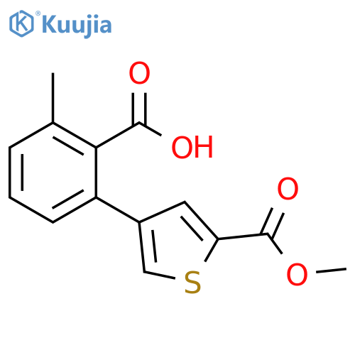2-Thiophenecarboxylic acid, 4-(2-carboxy-3-methylphenyl)-, 2-methyl ester structure