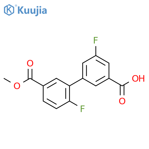 [1,1'-Biphenyl]-3,3'-dicarboxylic acid, 5,6'-difluoro-, 3'-methyl ester structure