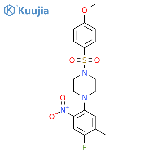 1-(4-Fluoro-5-methyl-2-nitrophenyl)-4-(4-methoxybenzenesulfonyl)piperazine structure