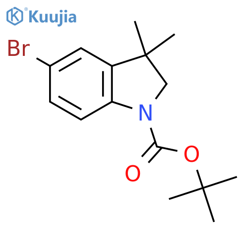 tert-butyl 5-bromo-3,3-dimethyl-2,3-dihydro-1H-indole-1-carboxylate structure