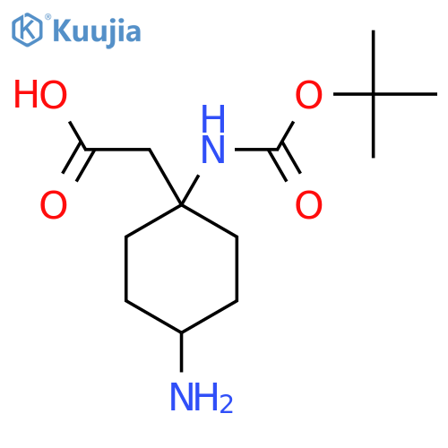 2-(4-Amino-1-{[(tert-butoxy)carbonyl]amino}cyclohexyl)acetic acid structure
