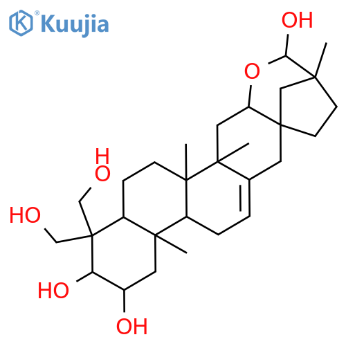19(18→17)-Abeo-16,30-epoxy-28-nor-12-oleanene-2,3,23,24,30-pentol; (2α,3β,16β,17R,30ξ)-form structure