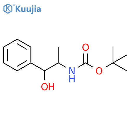 (2-Hydroxy-1-methyl-2-phenyl-ethyl)-carbamic acid tert-butyl ester structure