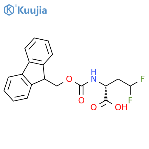 Butanoic acid, 2-[[(9H-fluoren-9-ylmethoxy)carbonyl]amino]-4,4-difluoro-, (2R)- structure