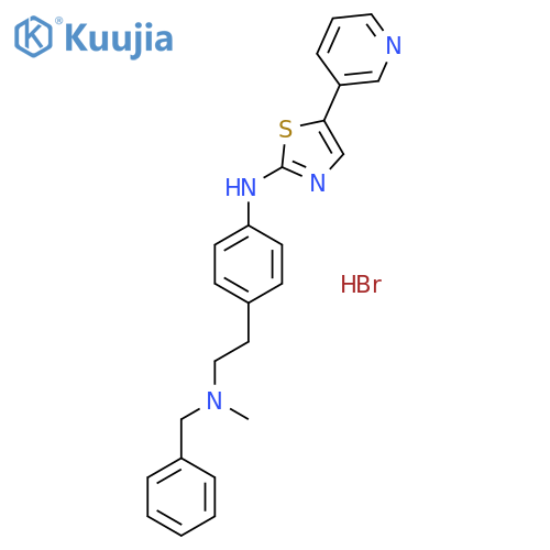 N-(4-{2-benzyl(methyl)aminoethyl}phenyl)-5-(pyridin-3-yl)-1,3-thiazol-2-amine hydrobromide structure