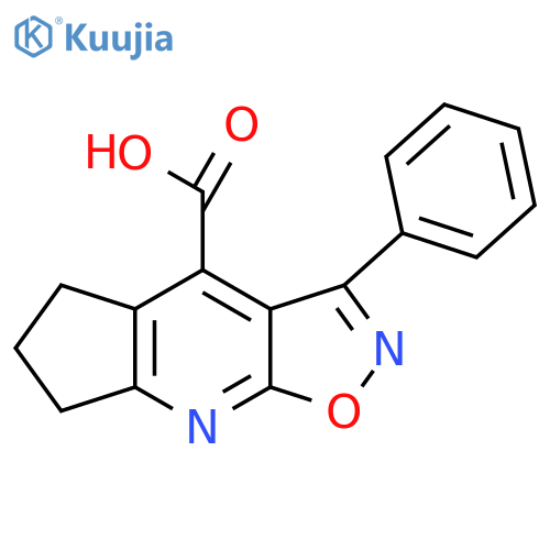 3-Phenyl-6,7-dihydro-5H-cyclopenta[b]isoxazolo[4,5-e]pyridine-4-carboxylic acid structure